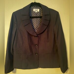 Le Suit Women's Black Polka-Dot Lined Blazer size 18